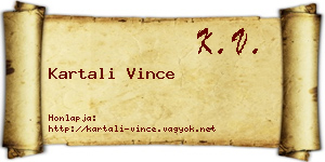 Kartali Vince névjegykártya